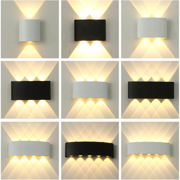 Mur LED lumière en aluminium extérieur IP65 étanche clôture de jardin intérieur mode applique murale pour chambre chevet salon escaliers