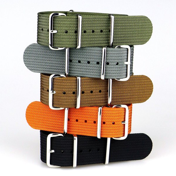Bracelet de montre côtelé 16mm 18mm 19mm 20mm 21mm 22mm 24mm, tressé en nylon monobloc, en tissu balistique, accessoires de bracelet de montre, bracelet militaire