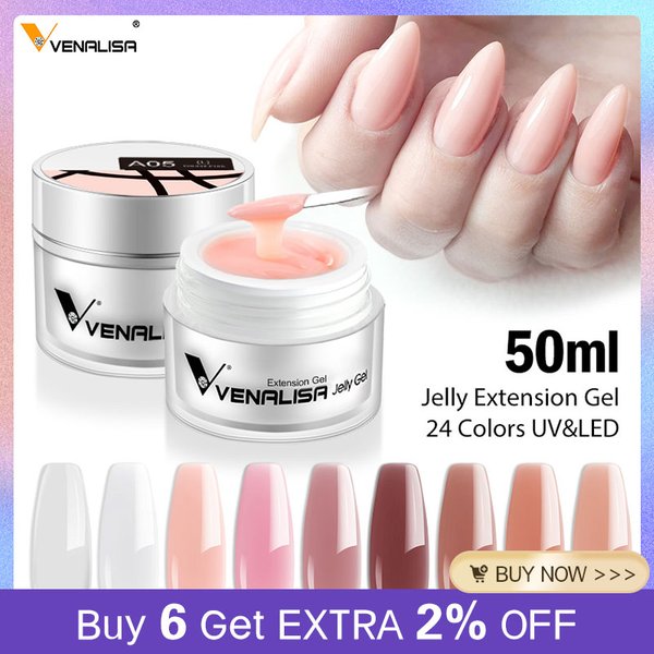 50ml Venalisa TPO gratuit tremper épais gelée Gel UV Construction Gel constructeur étendre 24 couleurs Camouflage blanc laiteux dur Gel pour ongles