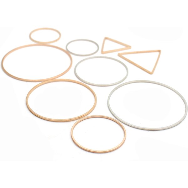 Bagues en or KC pour bricolage, 20 pièces/lot, fabrication de boucles d'oreilles, cercle rond, pendentif, accessoires de bijoux, résultats 20mm 25mm 35mm 40mm