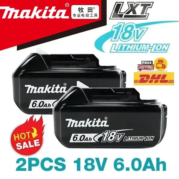 100% Original 18V Makita 6Ah für Makita Akku BL1840 BL1830B BL1850B BL1850 BL1860 BL1815 Ersatz-Lithium-Akku