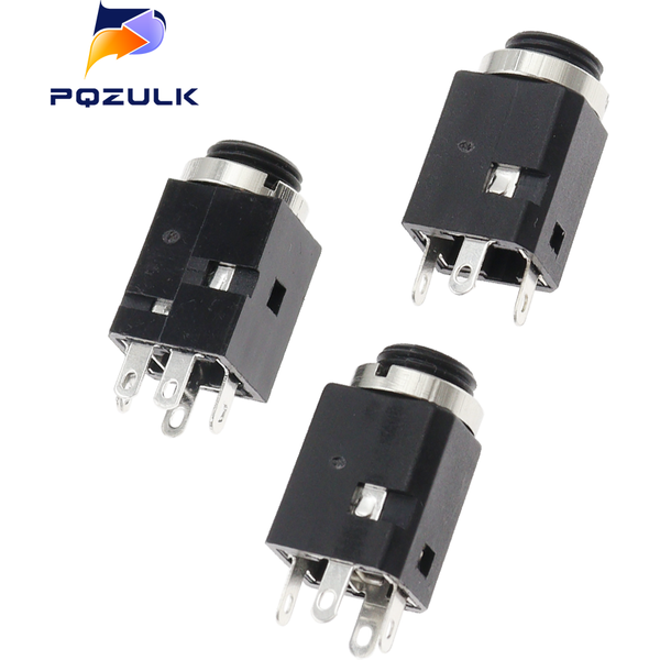 3.5mm 3/4/5 Pin Vertical Socket Female Socket Jack with Screw 3.5 Audio Headphone Connector PJ-341 Earphone Hole