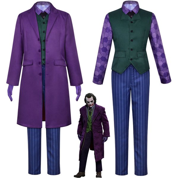 Halloween chauve-souris horreur balle Batman chevalier noir Heath Ledger Joker Clown ensemble scène Performance robe ensemble