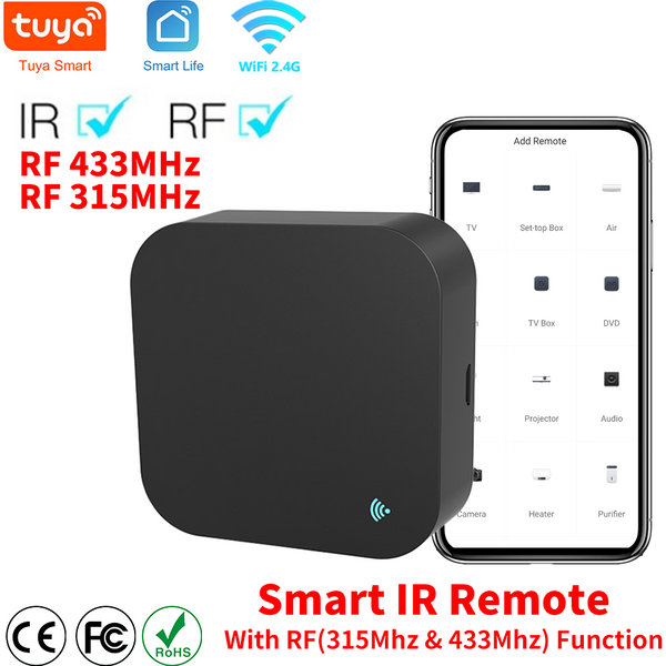 Télécommande Tuya WiFi RF IR, 433MHz, 315MHz, Smart Home, Via SmartLife, Climatiseur, ALL TV, Support Alexa,Google Home