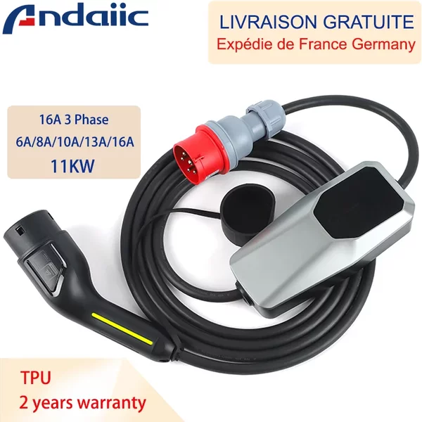 Ładowarka EV Typ 1 Typ 2 3.5KW 7KW 11KW 22KW Kabel Elektryczny Samochód Wallbox 4 Metry EVSE Wodoodporna Szybkie Ładowanie Szybka Dostawa