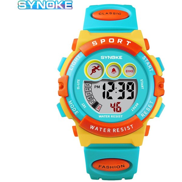 SYNOKE-Montres de sport électroniques colorées pour enfants, montre numérique étanche pour garçons et filles, horloge pour étudiants