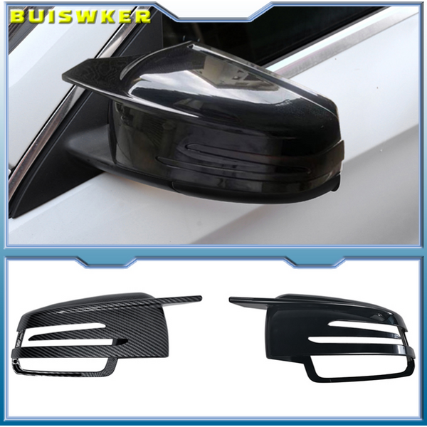 Side Mirror Cap Covers For Mercedes Benz W176 W246 W212 W204 C117 X156 X204 W221 C218 A B C E S CLA GLA GLK Class Black Replace