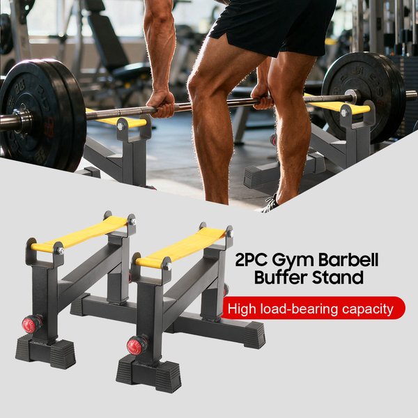 Deadlift-Stützständer-Set, 2 Stück, Langhantel-Stützständer für Fitnessstudio und Zuhause, stabiler Stützständer für Kraftübungen, 5-stufig höhenverstellbar, Deadlift-Stoßdämpfer-Pad, rutschfeste