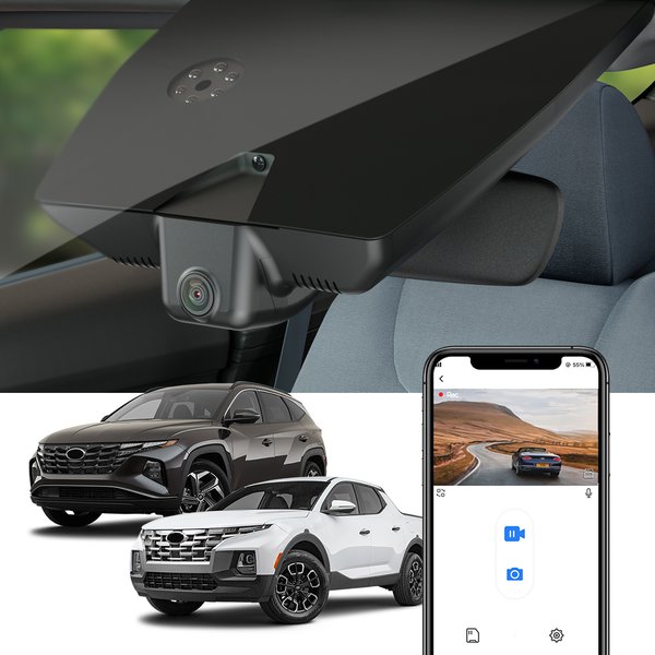 Caméra de tableau de bord Fitcamx 4K pour Hyundai Tucson 3e/4e génération 2016-2026 et Santa Cruz 2022-2026, caméra de tableau de bord OEM avec vidéo UHD, WDR
