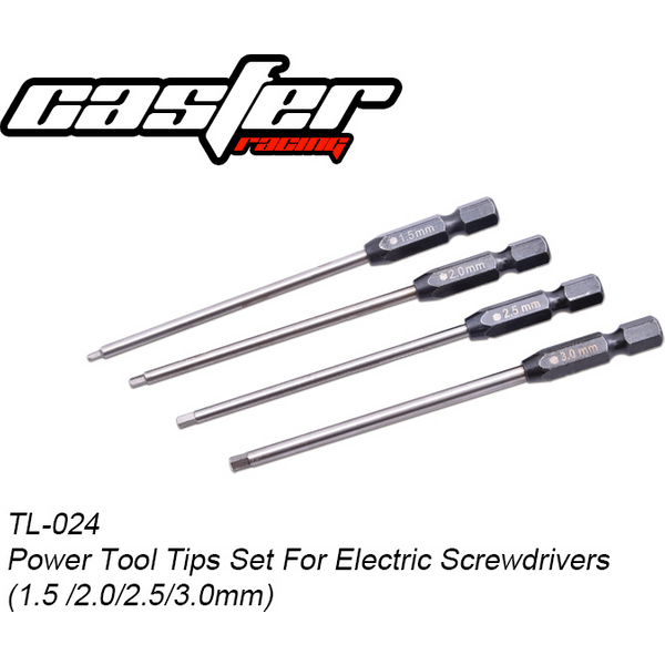 Super Hard Caster TL-024 1,5/2,0/2,5/3,0mm Elektroschrauber 1/4" 6,35mm Sechskantschaft Diamant Elektrowerkzeug Tipps Set RC Werkzeug
