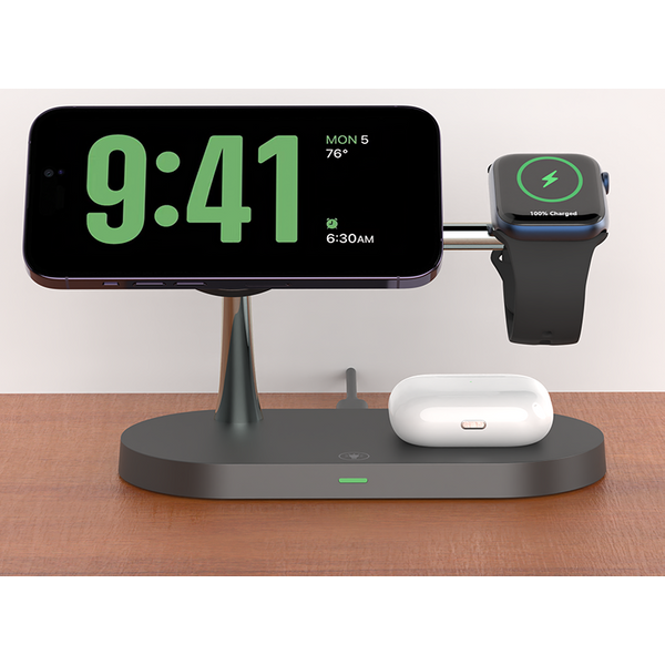 Support de chargeur sans fil 3 en 1 pour iPhone 12/13/14/15/16/17, Station de charge rapide pour Apple Watch 10 9 8 7 6 5 4 Airpods 2 3 Pro