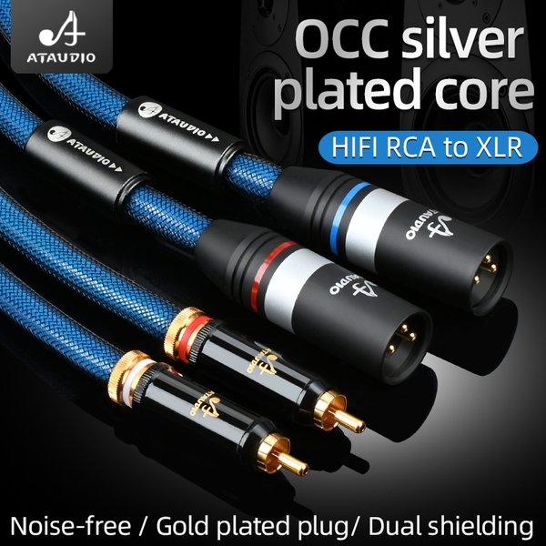 ATAUDIO 1Pair HIFI RCA to XLR Audio Cable Male To Female ( Male To Male)Stereo RCA Cable / 0.5m 1m 1.5m 2m 3m 5m