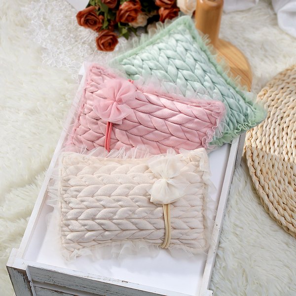 Ylsteed – accessoires Photo pour nouveau-né, oreiller de pose pour prise de vue infantile avec bandeau à nœud, accessoires de photographie pour bébé fille