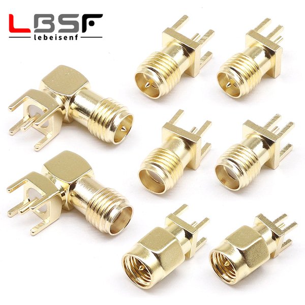 SMA Weibliche Jack Stecker Adapter Solder Rand PCB Gerade Rechtwinklig Montieren RF Kupfer Stecker Steckdose