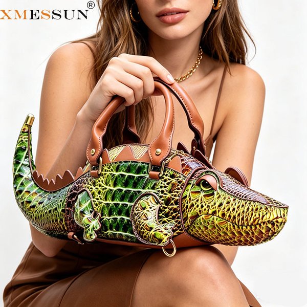 Nouveau sac à main tendance en forme de crocodile pour femmes, sac fourre-tout de créateur à la mode européenne et américaine, sac à bandoulière décontracté pour femme