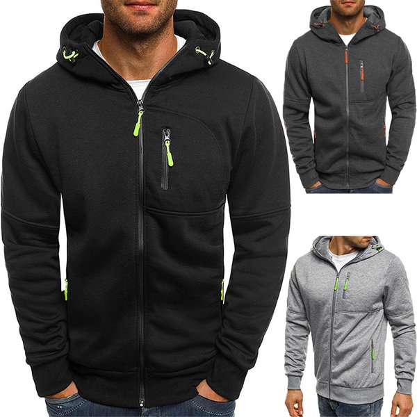 Men's Sweater Cardigan Hooded Jacket Zipper Pocket Jacquard Jacket Sports Fitness Outdoor Leisure Running Solid Color Sportswear