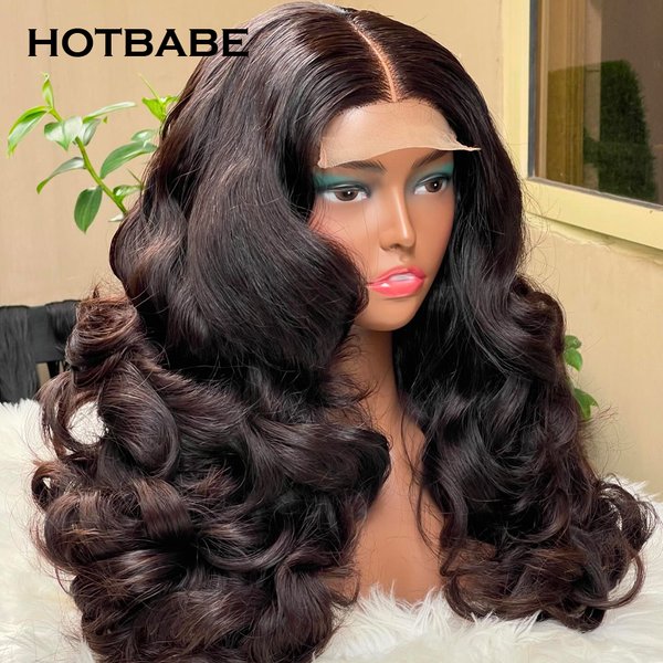 Perruque Full Lace Wig sans colle naturelle Remy, cheveux humains, pre-plucked, densité 400, 13x6 HD, super double proximité