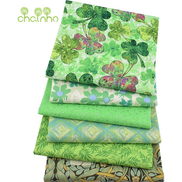 Chainho – tissu en coton uni imprimé Floral vert, vêtements Patchwork, artisanat de courtepointe et de couture, coussins, sacs faits à la main