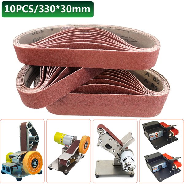 10 Teile/satz Schleifbänder 120-1000 Körnung Holz Weiches Metall Polieren Schleifpapier Schleifbänder Für Bandschleifer Schleifwerkzeug 330*30mm