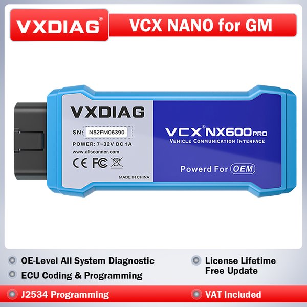 Vxdiag vcx nano auto diagnose tool für gm wifi obd2 scanner nx600pro j2534 programmierung codierung alle system diagnose aktiver test