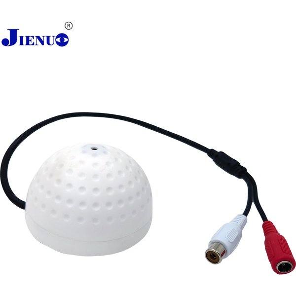 JIENUO Sound Monitor Microphone Pickup Wide Range Audio Input Security HD Mic Adapter For CCTV Camera IP Surveillance