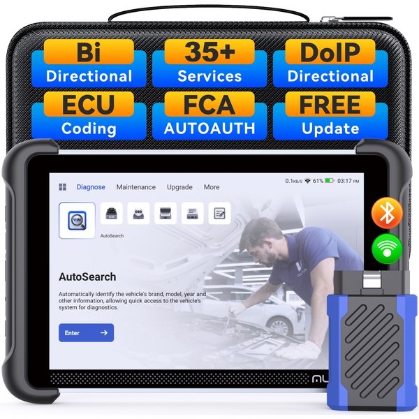 MUCAR 892BT Scanner OBD2 Professionnel pour Auto, à vie GRATUIT, Codage ECU, Test d'Actionneur, 35 Fonctions de Réinitialisation, Diagnostic Complet du Système CANFD DoIP, Outils de Diagnostic