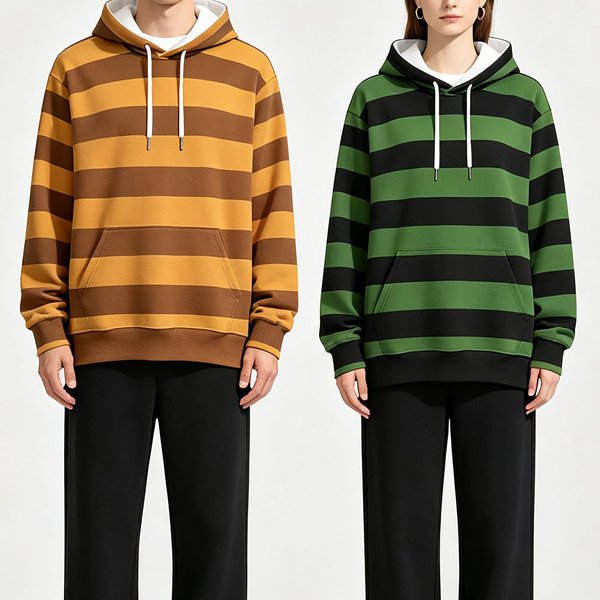 Unisex-Kapuzenpullover mit Streifenmuster, für Damen und Herren, lässiger Schnitt, lange Ärmel, mit Kordelzug, Kapuze, mit Brusttasche, lockerer Schnitt, Streetwear-Oberteil.