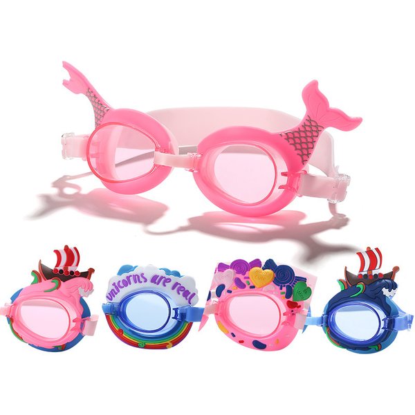 Kinder Kinder Nette Cartoon Schwimmen Brille Schwimmen Pool Wasserdichte Anti Nebel Gläser Wasser Sport Tauchen Surfen Brillen W/Ohrstöpsel