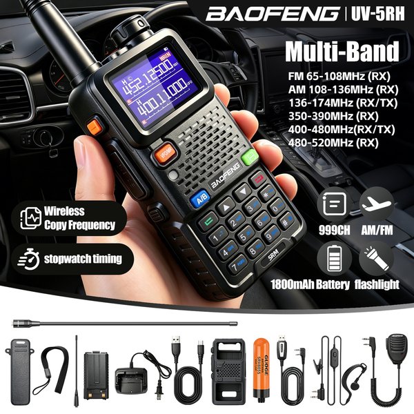 Radio bidirectionnelle Baofeng UV5RM, nouveau modèle, haute puissance, radio Baofeng, transceiver portable pour voiture, idéal pour les flottes et les usages personnels
