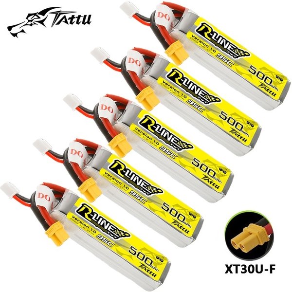 TATTU R-LINE 1.0 2S 7.4V 500mAh 95C akumulator LiPo do helikoptera RC Quadcopter FPV wyścigi części do dronów 7.4V akumulator