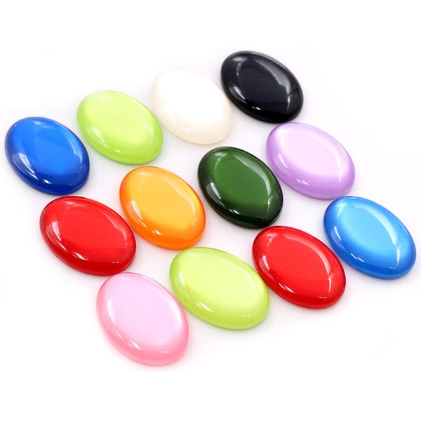 Neue Mode 10 Stück 18x25mm Mix Farbe Harz-Cabochons mit flacher Rückseite Cameo