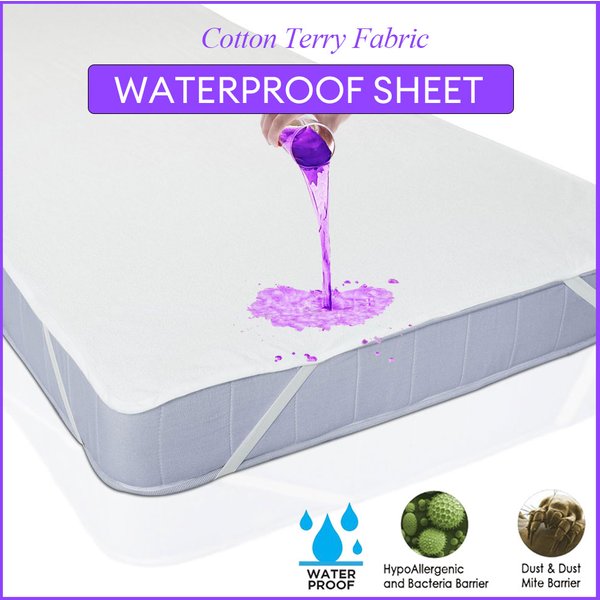 Juste de matelas en coton éponge, drap plat, imperméable, anti-acariens, protecteur de drap lavable