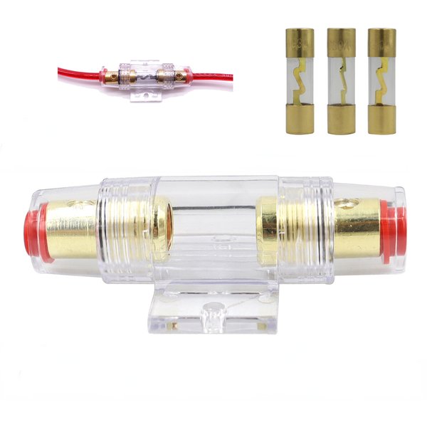 5Pcs Car Audio Refit Fuse Holder 4/8 And 10 Gauge Wire With 60 AMP Fuses 30A/60A/100A Fuse Holder For Car Audio Auto Amplifier