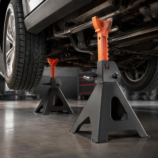Wagenheber, Tragkraft 3 Tonnen (6.600 lbs), höhenverstellbar von 10,8 bis 16,3 Zoll, robuste Stahlwagenheber mit Verriegelung, zum Anheben von SUVs, Pick-ups, Autos und UTV/ATVs, 1 Paar, schwarz und