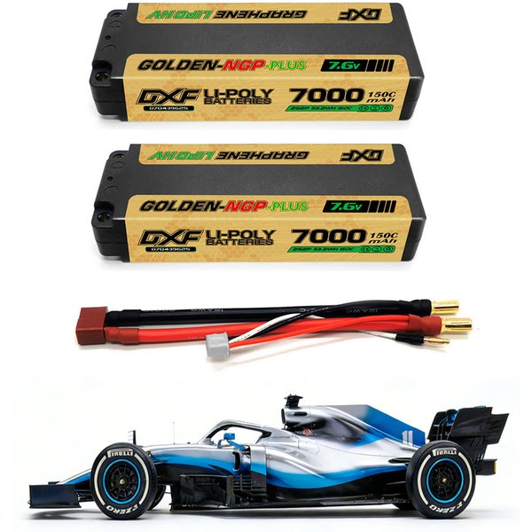 DXF Middle NGP 2S Lipo Akku 7,6V 150C 7000mAh mit 5MM Stecker Hardcase-Akku für RC Auto Boot LKW Flugzeug UAV RACING