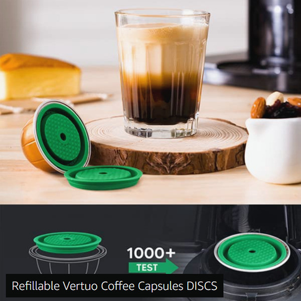 Update icafilas Reusable Coffee Capsule Lid for Nespresso Vertuo Next Pod Refillable Vertuoline Coffee Filter Cover Food Tool