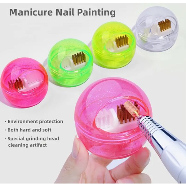 Nagel Bohrer Reinigung Pinsel Kupfer Draht Entfernen Staub Harte Bohrer Schleifen Kopf Weichen Pinsel Reiniger Nail art Werkzeug Zubehör