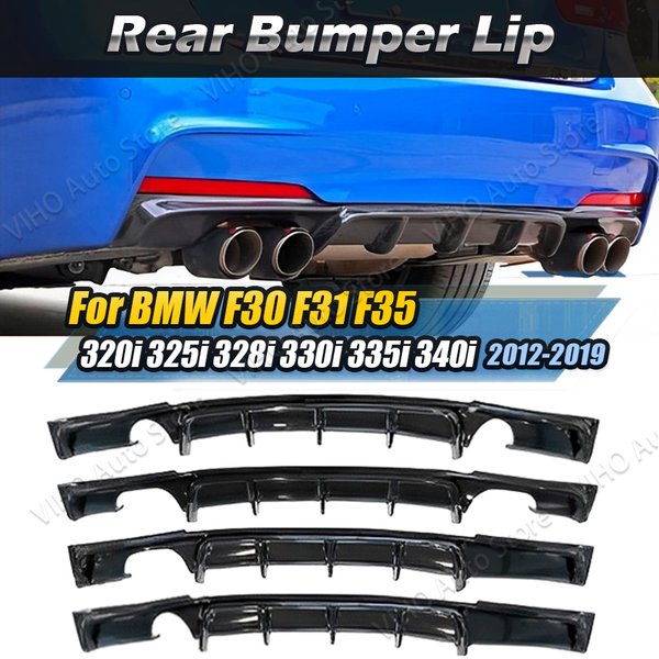 Pour BMW série 3 F30 F31 F35 M Sport 2012-2019 M Performance diffuseur de lèvre de pare-chocs arrière diffuseur noir brillant aspect Fiber de carbone