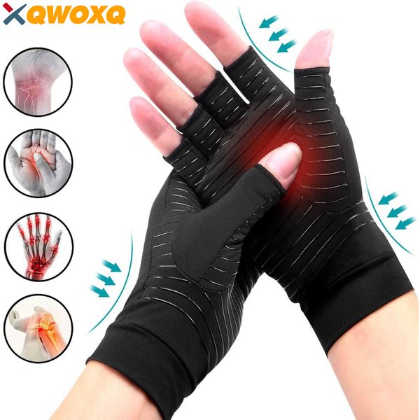Copper Compression Arthritis Gloves, Best Copper Infused Fingerless Gloves,Healing for Arthritis,Pain Relief,Carpal Tunnel Aches