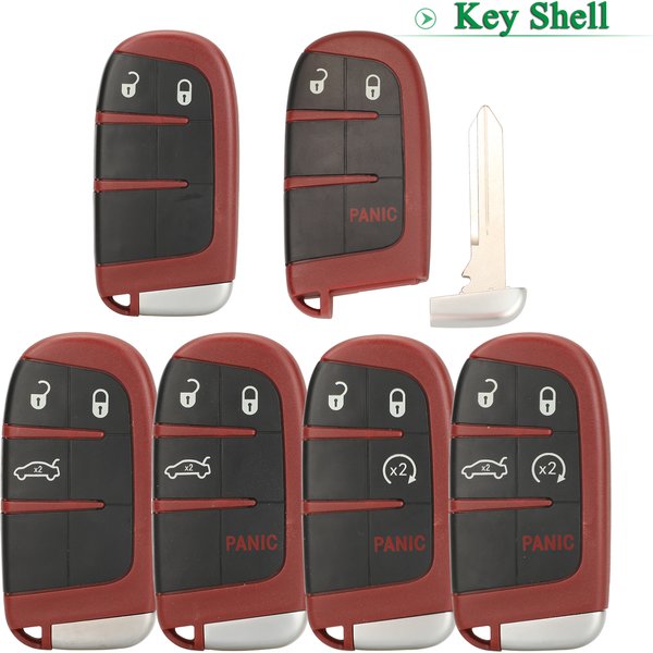Jingyuqin – clé de remplacement pour Dodge Charger Challenger Redeye Widebody Redeye Widebody SRT, télécommande rouge pour voiture, 2/3/4/5 boutons
