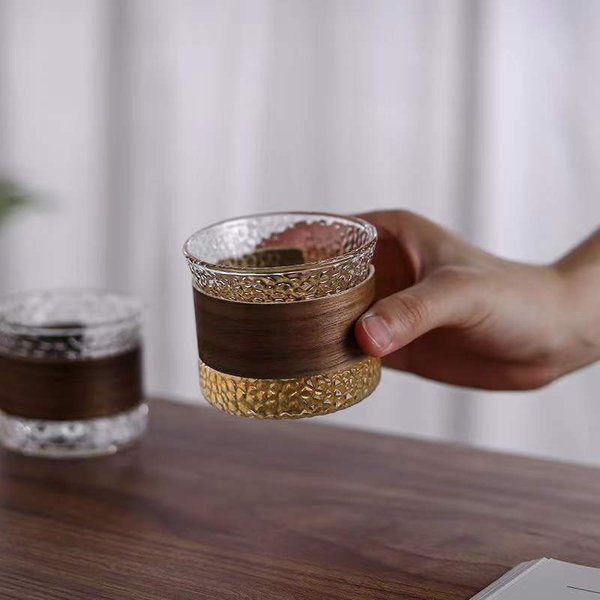 130ml Tea Cup Large Capacity Japanese Style Coffee Mug Transparent Glass Teacup Drinking Mug