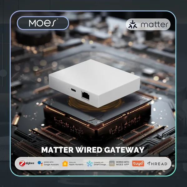 MOES Tuya Zigbee Matter Thread Gateway Smart Home Bridge Hub Sprachsteuerung über Apple Homekit Siri SmartThings Google Alexa
