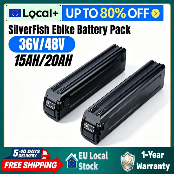 Hochleistungs-Silverfish-Faltrad-Akku – 36V/48V, 15Ah/20Ah Optionen – Integriertes Smart-BMS, kompatibel mit 250W-1000W Bafang-Motoren, inklusive 2A-Schnellladegerät – Ideal für E-Bike-Upgrades