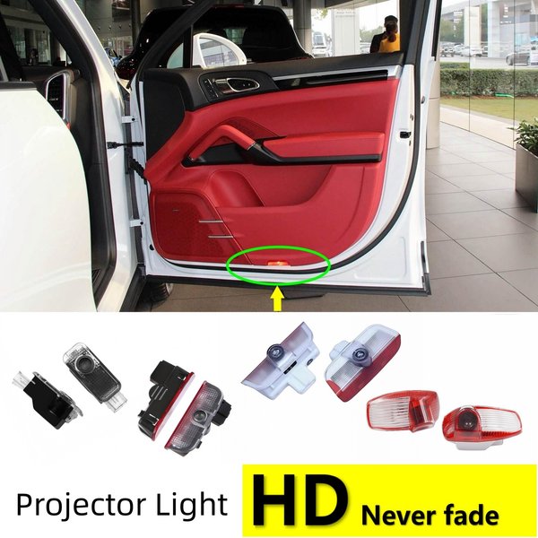 Projecteurs LED HD pour portières de voiture, compatibles avec Porsche Macan S 95B, Tayan 987, 911, Panamera 970, 971, Cayenne 957, 958, 718 Boxster, Cayman