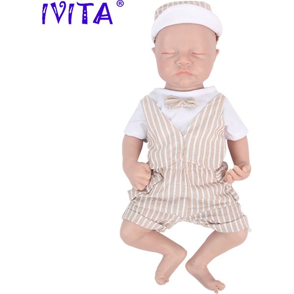 IVITA WB1548 16,92 Zoll 2189 g 100 % Ganzkörpersilikon Reborn Levi Puppe Realistische weiche Babypuppen mit Kleidung für Kinderspielzeug
