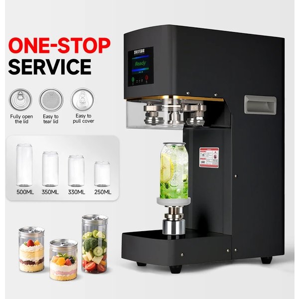 Scelleuse électrique automatique pour tasses à thé, scelleuse de canettes en aluminium et PET, machines de scellage de boissons pour bouteilles, pour les magasins de thé au lait