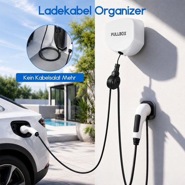 Automatischer, einziehbarer Kabelhalter für Wandmontage, automatische Kabelrolle für Ladekabel von Elektrofahrzeugen, Kabelhalter für Ladekabel Typ 2, Typ 1, zur Wandmontage.