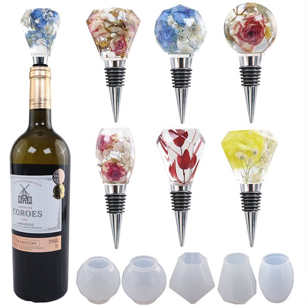DIY Wine Bottle Stopper Crystal Epoxy Mould, Stopper Silicone Mold, Customized Wine Bottle Stopper Resin Casting Mold