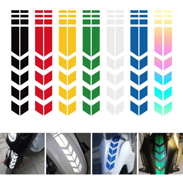 Universal Motorcycle Sticker with Arrows, Flash Paste, Waterproof, Oil Resistant, Reflective Sticker, Motorcycle Tape, Sticker