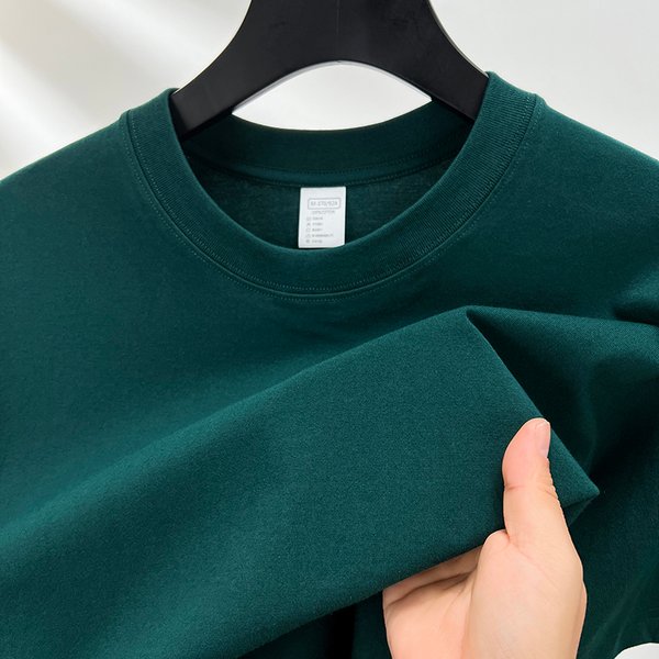 High Quality 100% Cotton Short Sleeve Men's T-Shirt Summer Round Neck Loose Casual Solid Color Plus Size Breathable Top Women